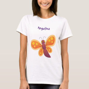 illustration av Cute lycklig orange-tecknaden för T Shirt
