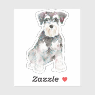 Illustration av Cute Miniature Schnauzer Hund Klistermärken