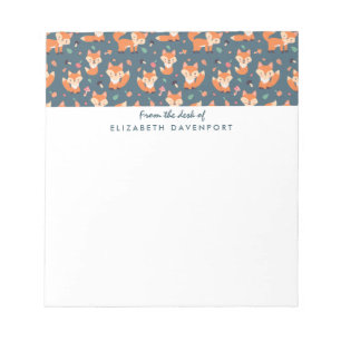 Illustration av Cute Orange Fox Mönster Anteckningsblock