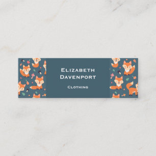 Illustration av Cute Orange Fox Mönster Mini Visitkort