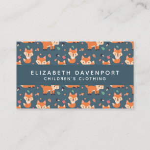 Illustration av Cute Orange Fox Mönster Visitkort