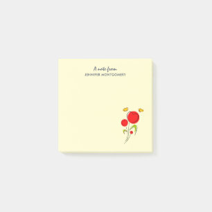 Illustration av Cute Red Heart Flowers Post-it Block