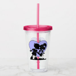 Illustration av Cute Retro Kissing Take Away Mugg