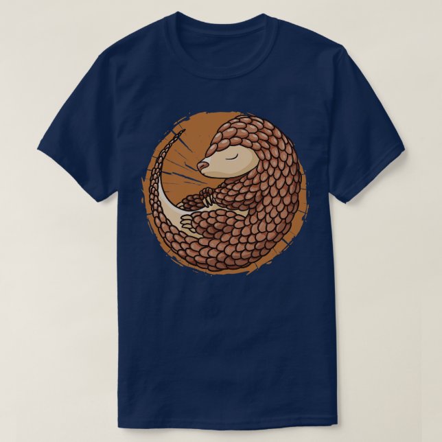 Illustration av Cute Sleeping Pangolin T Shirt (Design framsida)