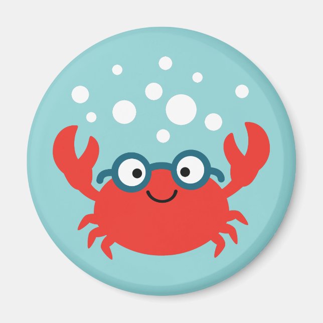 Illustration av Cute Specky Crab Magnet (Framsidan)