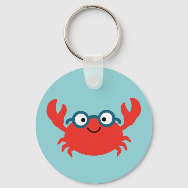 Illustration av Cute Specky Crab Nyckelring (Framsida)