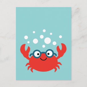 Illustration av Cute Specky Crab Vykort