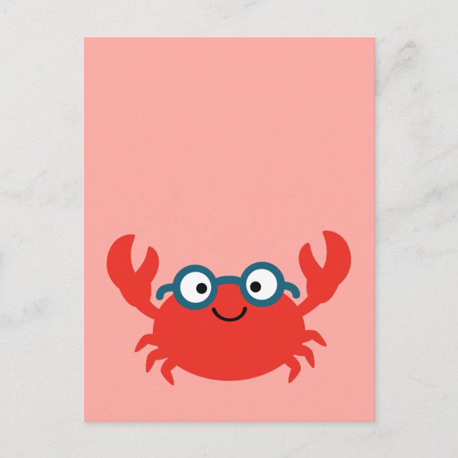 Illustration av Cute Specky Crab Vykort (Framsida)