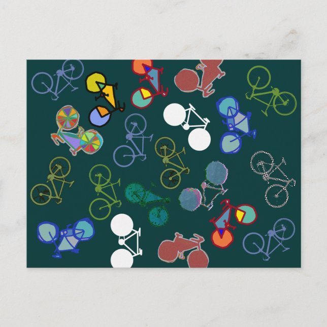 illustration av cyklar vykort (Framsida)