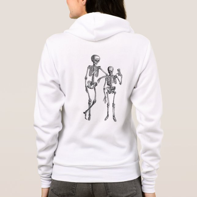 Illustration av dansande skelett kvinna t shirt (Baksida)