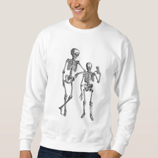 Illustration av dansande skelett  lång ärmad tröja (Framsida)