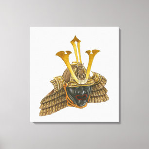 Illustration av den 16th århundradesamuraihjälme canvastryck