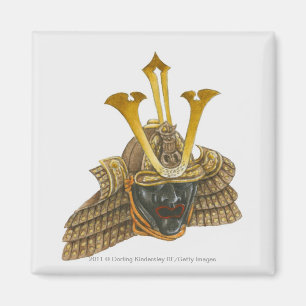Illustration av den 16th århundradesamuraihjälme magnet