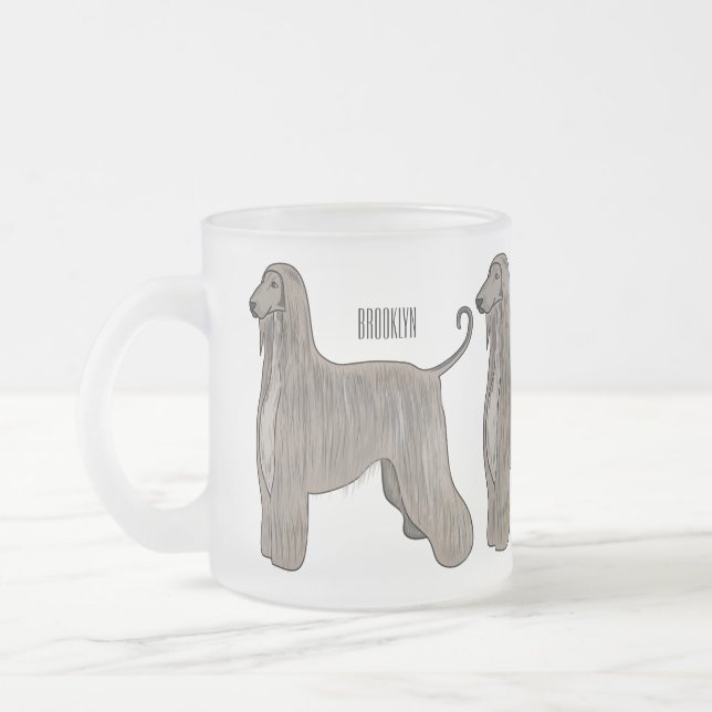 illustration av den afghanska tecknaden för hound  frostad glasmugg (Vänster)