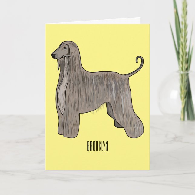 illustration av den afghanska tecknaden för hound  kort (Framsida)