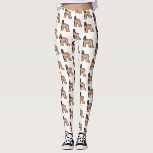 illustration av den afghanska tecknaden för hound  leggings (Framsida)