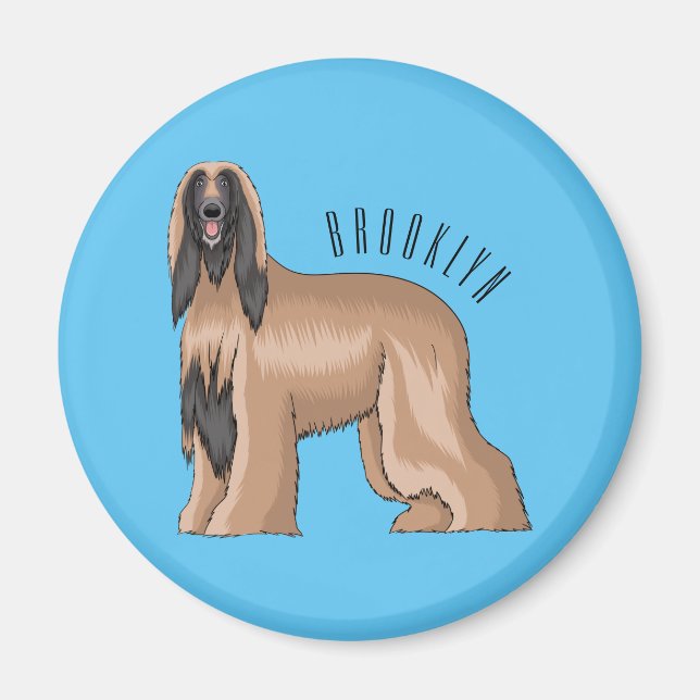 illustration av den afghanska tecknaden för hound  magnet (Framsidan)