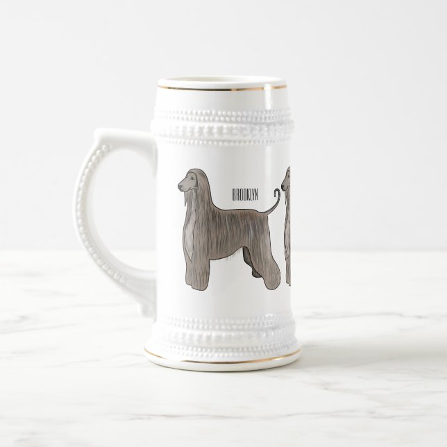 illustration av den afghanska tecknaden för hound  sejdel (Vänster)