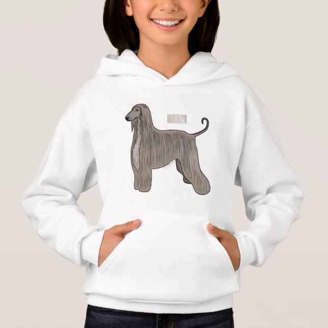 illustration av den afghanska tecknaden för hound  t shirt (Framsida)