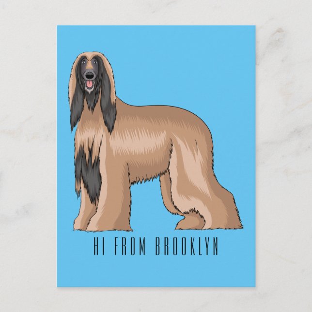 illustration av den afghanska tecknaden för hound  vykort (Framsida)