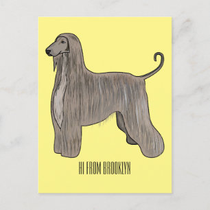 illustration av den afghanska tecknaden för hound vykort