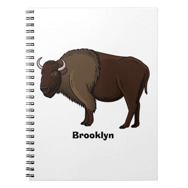 illustration av den amerikanska bison buffalo i ly anteckningsbok (Framsidan)