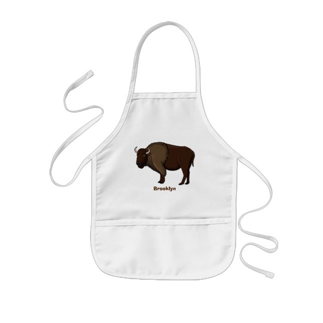 illustration av den amerikanska bison buffalo i ly barnförkläde (Framsidan)