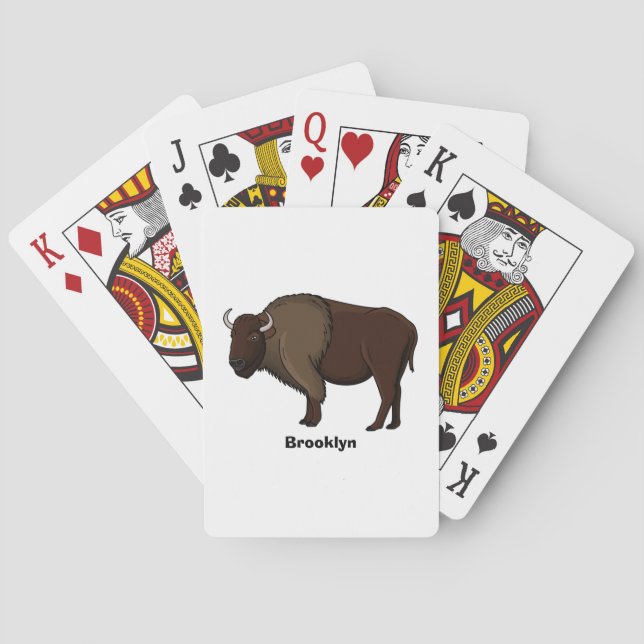 illustration av den amerikanska bison buffalo i ly casinokort (Baksidan)