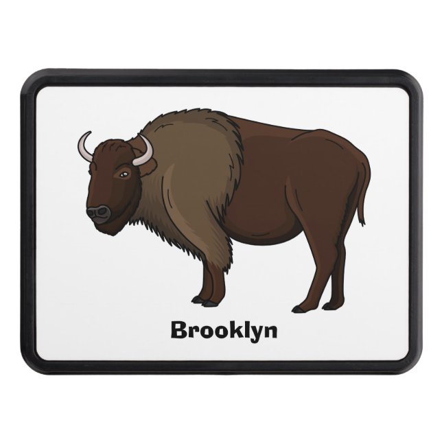 illustration av den amerikanska bison buffalo i ly dragkroksskydd (Framsidan)