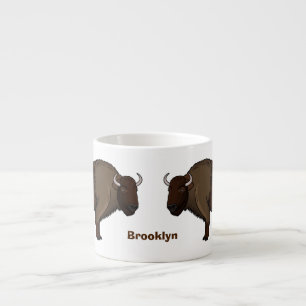 illustration av den amerikanska bison buffalo i ly espressomugg