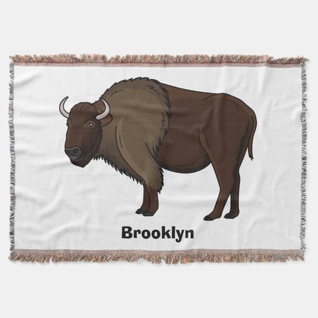 illustration av den amerikanska bison buffalo i ly filt (Framsidan)