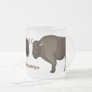 illustration av den amerikanska bison buffalo i ly frostad glasmugg