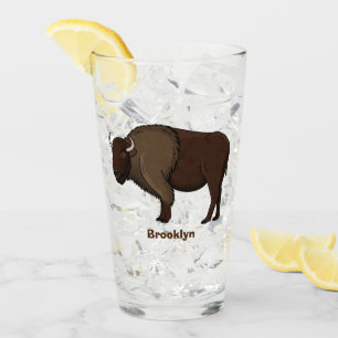illustration av den amerikanska bison buffalo i ly glaskopp