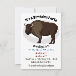 illustration av den amerikanska bison buffalo i ly inbjudningar