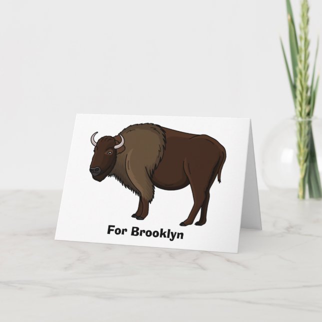 illustration av den amerikanska bison buffalo i ly kort (Framsida)