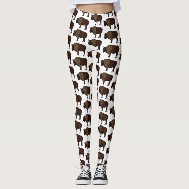 illustration av den amerikanska bison buffalo i ly leggings (Framsida)