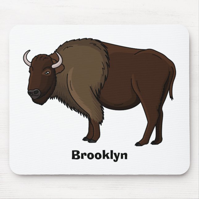 illustration av den amerikanska bison buffalo i ly musmatta (Framsidan)