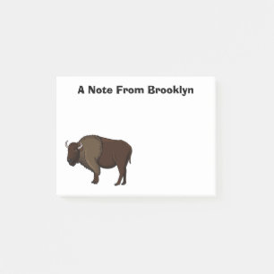 illustration av den amerikanska bison buffalo i ly post-it block