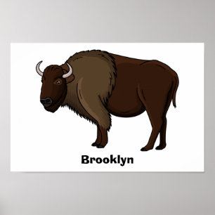 illustration av den amerikanska bison buffalo i ly poster