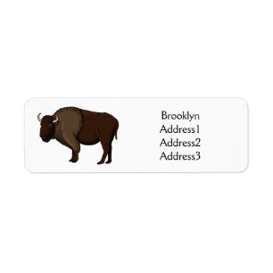 illustration av den amerikanska bison buffalo i ly returadress etikett