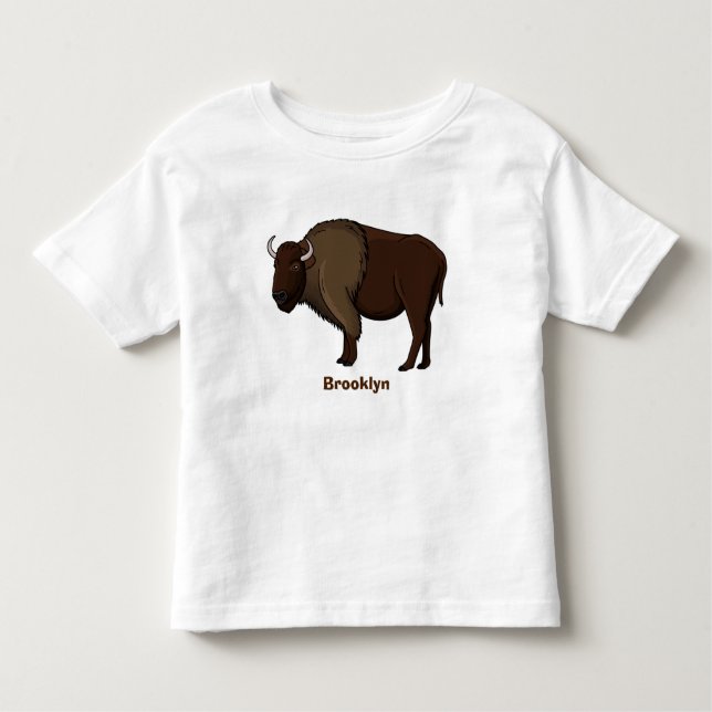 illustration av den amerikanska bison buffalo i ly t shirt (Framsida)
