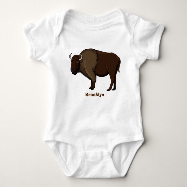illustration av den amerikanska bison buffalo i ly t shirt (Framsida)