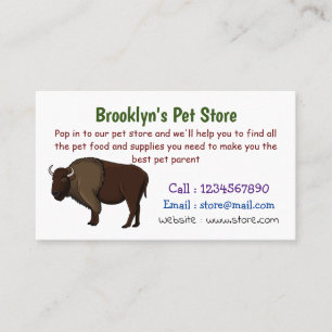 illustration av den amerikanska bison buffalo i ly visitkort