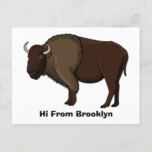 illustration av den amerikanska bison buffalo i ly vykort