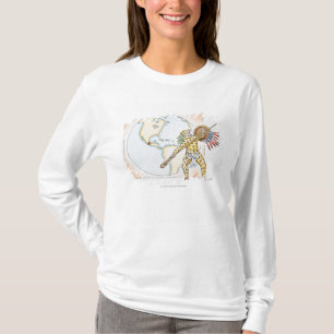 Illustration av den Aztec jaguarkrigare Tee Shirt