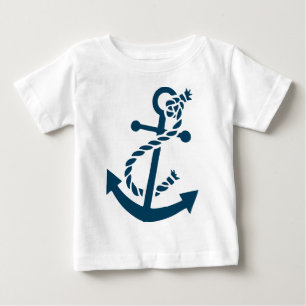 Illustration av den blå sjöbåtsförankringen i Cute Tee Shirt