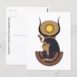 Illustration av den egyptiska guden från antiken O Vykort