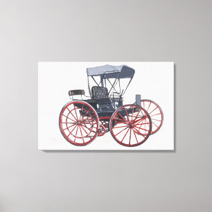 Illustration av den horseless vagnen canvastryck