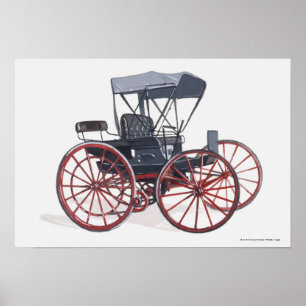 Illustration av den horseless vagnen poster