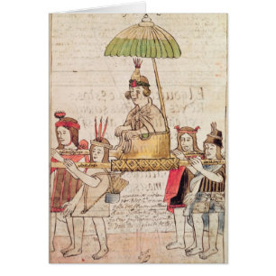 Illustration av den Huascar incaen Hälsningskort